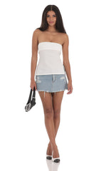 Zipper Slit Top in White