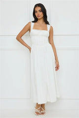 Luxe Serene Midi Dress White