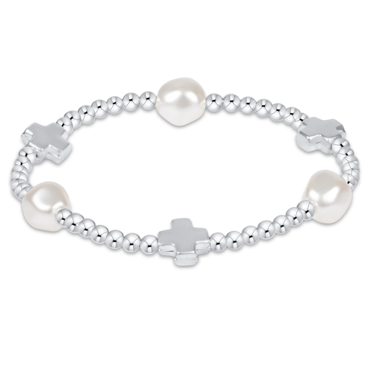 Signature Cross Sterling & Admire Pearl 3mm Sterling Bracelet