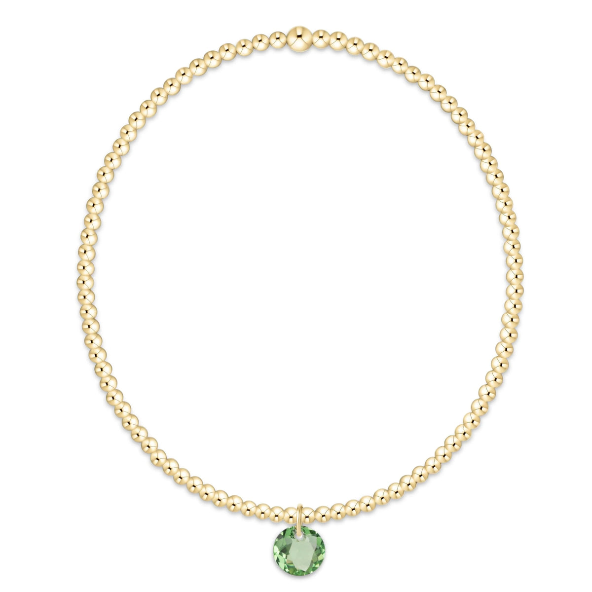 Classic Gold 2mm Bracelet - Reflection Small Charm - 08