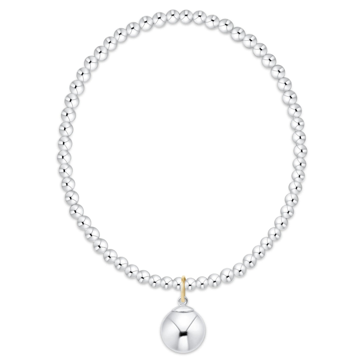 Classic Sterling 3mm Bracelet - Classic Sterling 10mm Charm