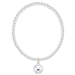 Classic Sterling 3mm Bracelet - Classic Sterling 10mm Charm