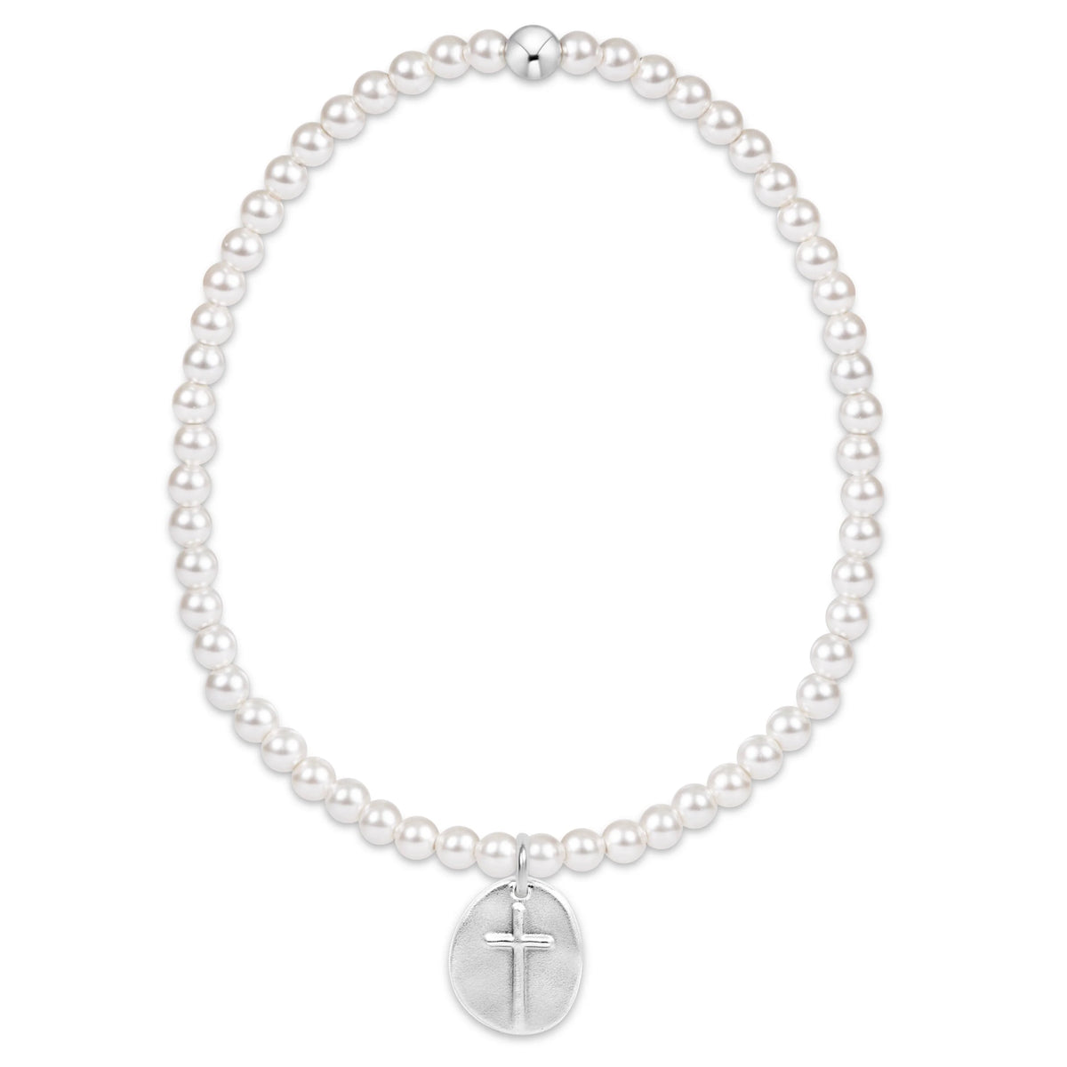 Classic Pearl 3mm Bracelet - Inspire Small Sterling Disc