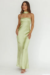 Damsel Reverse Halter Maxi Dress Pistachio