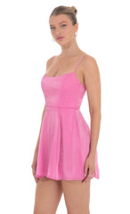 Sheen Corset A-line Dress in Pink