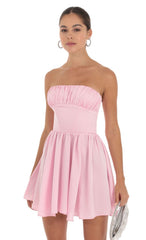 Satin Corset Dress in Pink