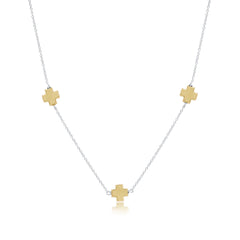 Choker Simplicity Chain Mixed Metal - Signature Cross Gold