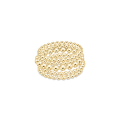 beaded gold ring stack